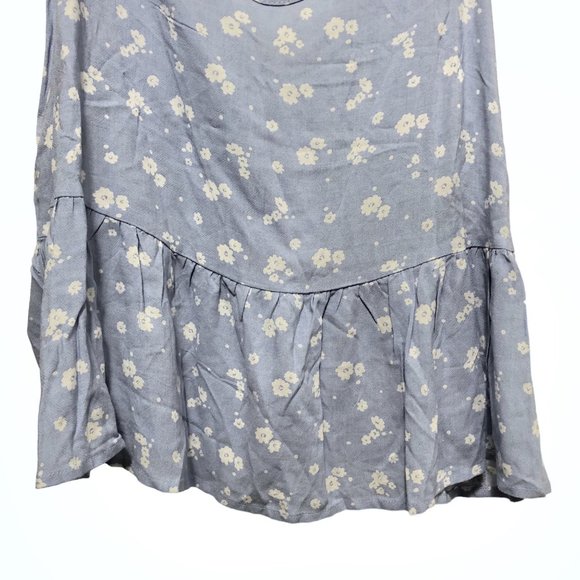 NWT PacSun LA Hearts Blue White Floral Spaghetti Straps Peplum Top L - Picture 5 of 7